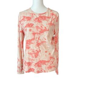 Hang Ten Small T-Shirt Long Sleeve Tie Dye UPF50 Crewneck Top Pocket